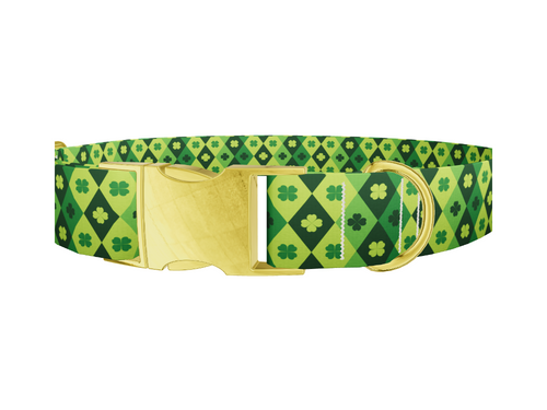 Diamond Clover Pattern Dog Collar