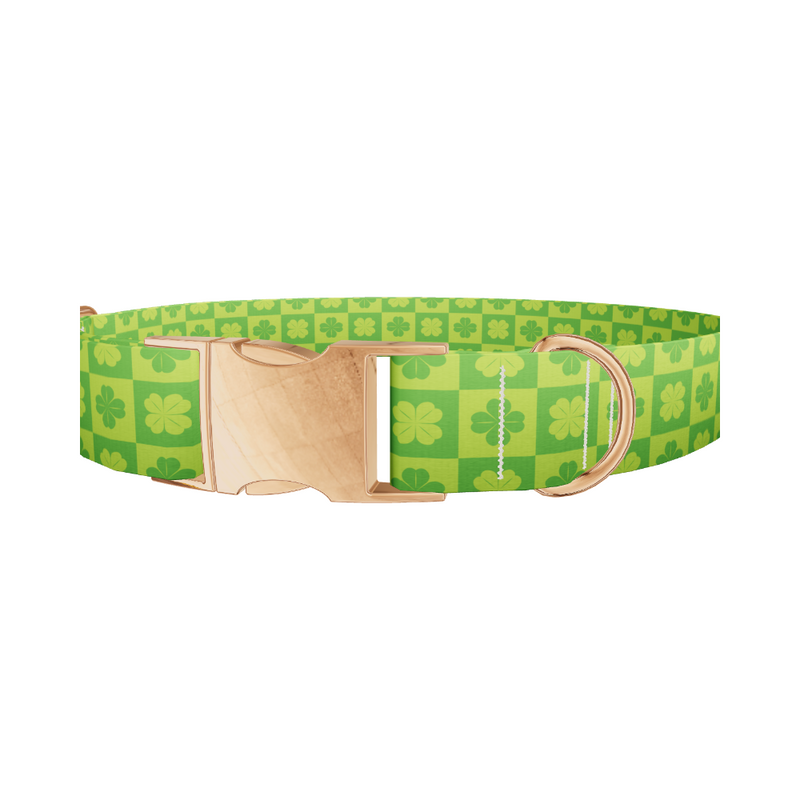 Checkerboard Clover Dog Collar