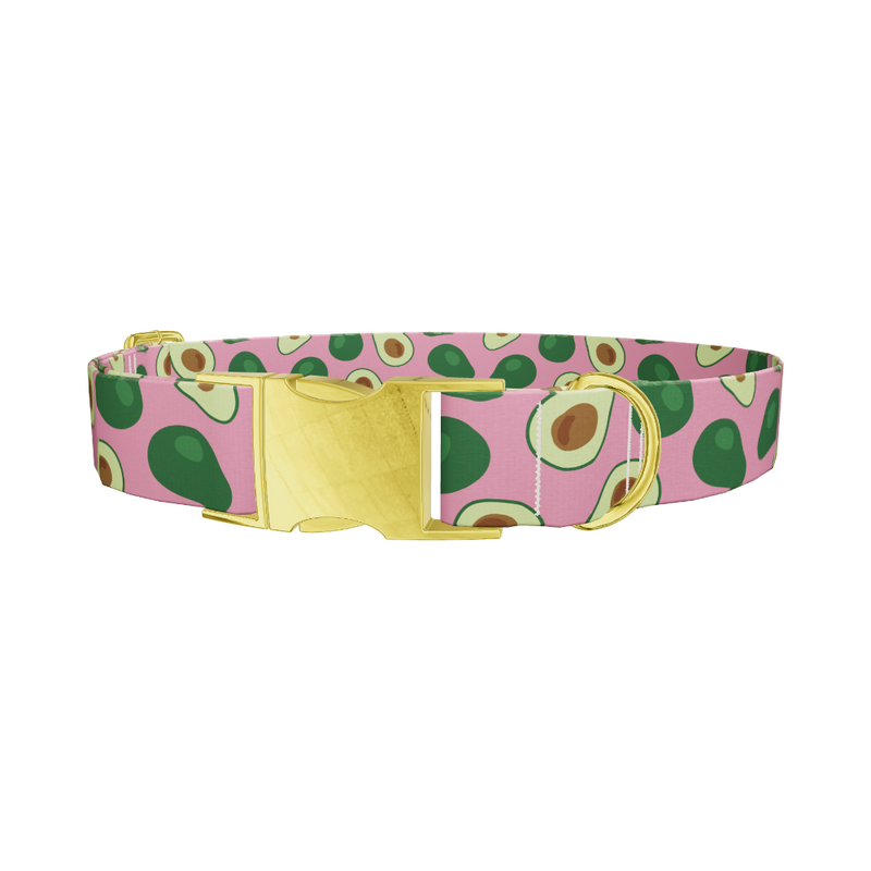 Pink Avocado Print Dog Collar