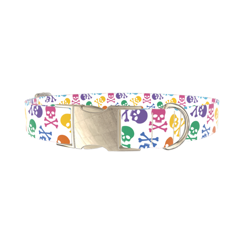 Colorful Skull Pattern Dog Collar