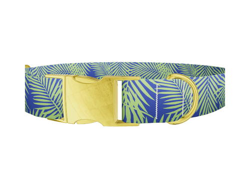 Tropical Leaves Dog Collar
