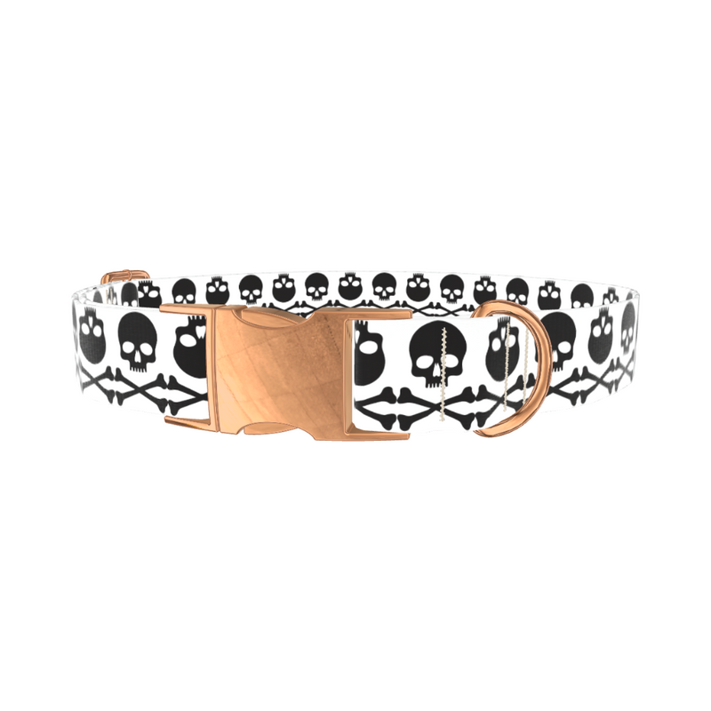 Black Skull Pattern Dog Collar
