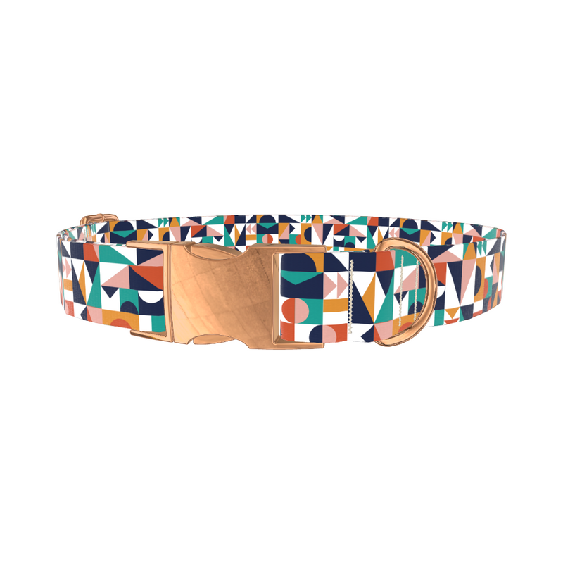 Colorful Geometric Shapes Dog Collar