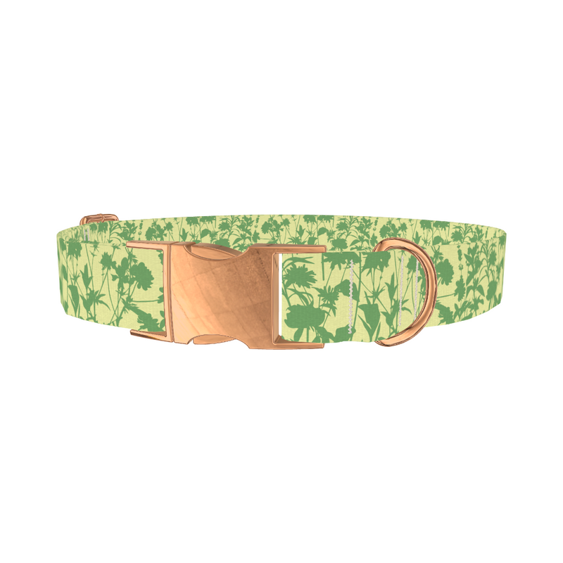 Green Silhouette Meadow Dog Collar