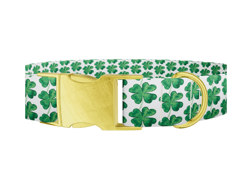Dark Clover Pattern Dog Collar