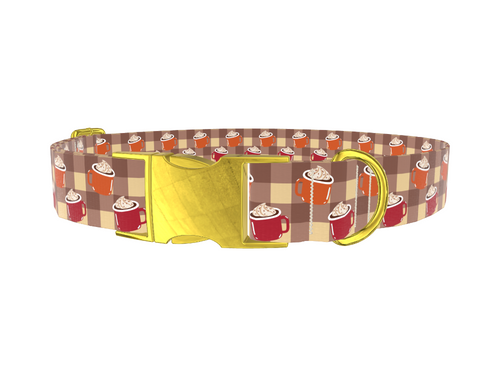 Plaid Hot Cocoa Dog Collar