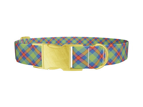 Colorful Tartan Dog Collar