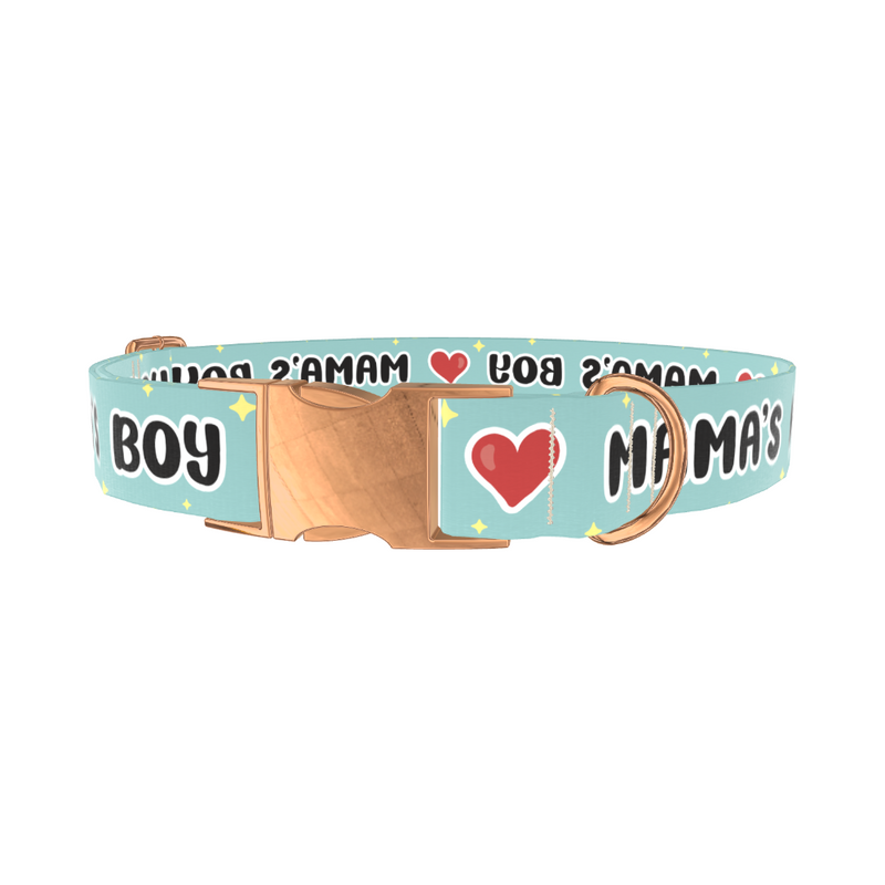 Mamas Boy Heart Dog Collar
