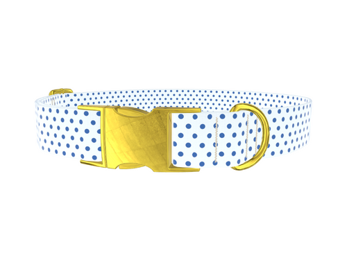 Blue Polka Dot Dog Collar