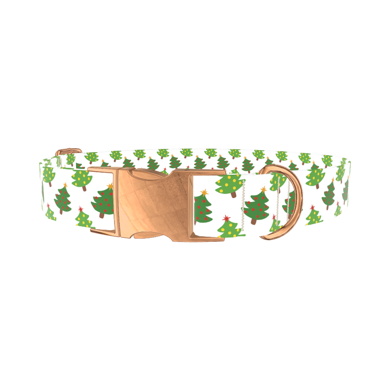 Festive Tree Pattern Dog Collar