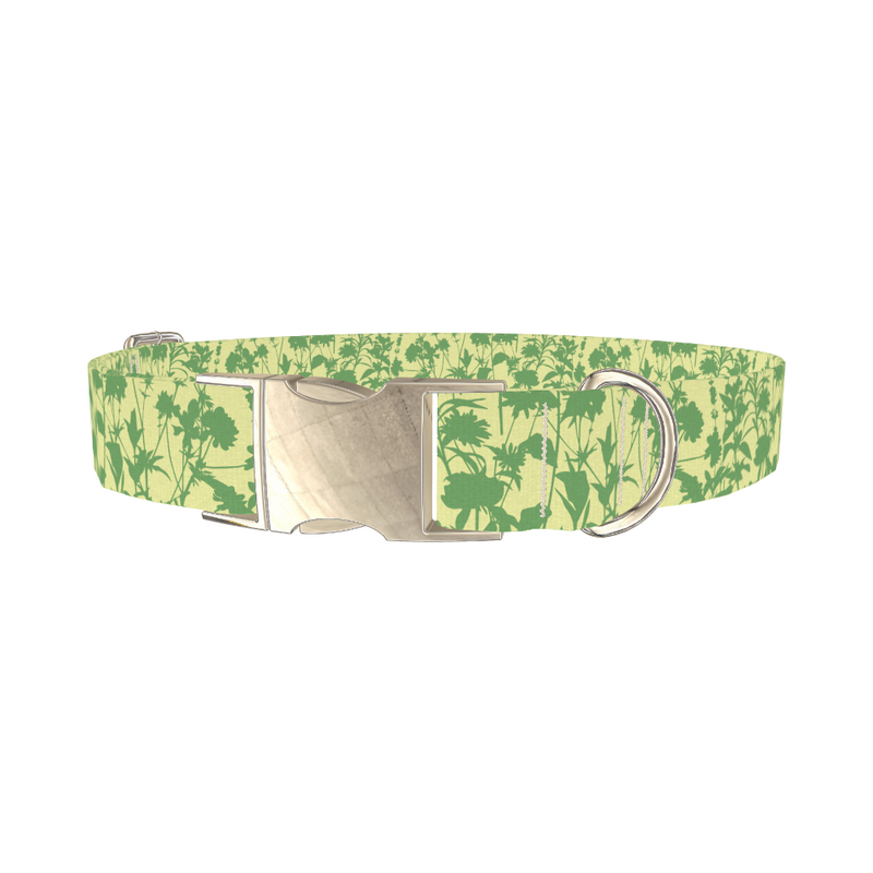 Green Silhouette Meadow Dog Collar