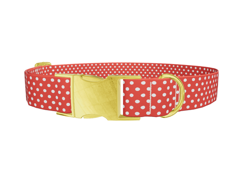 Red Polka Dot Pattern Dog Collar