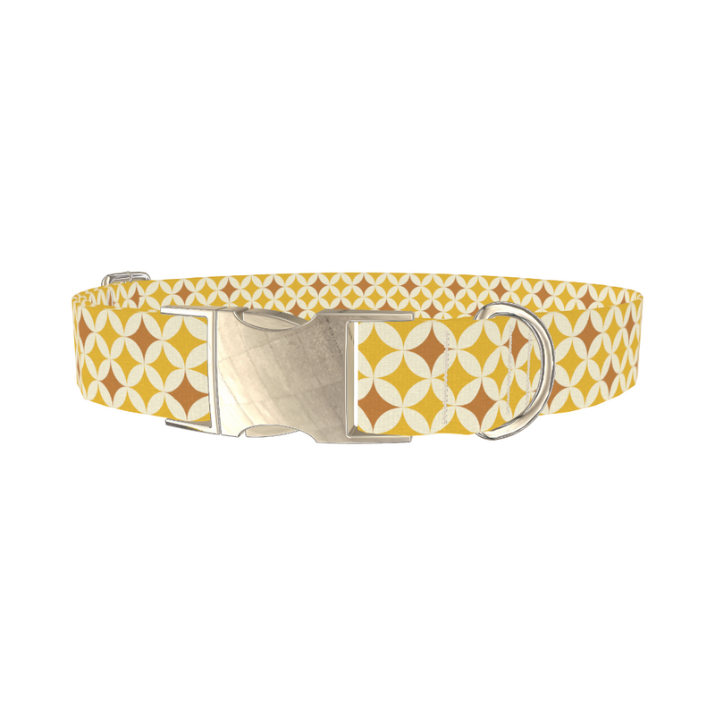 Yellow Geometric Star Dog Collar