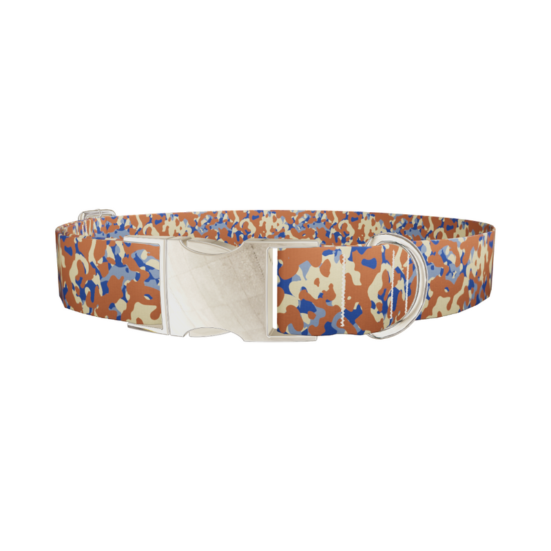 Brown Blue Camo Dog Collar
