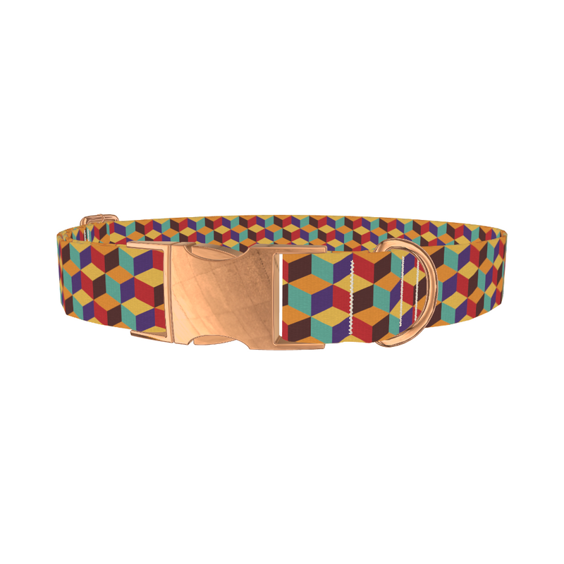 Geometric Cube Dog Collar