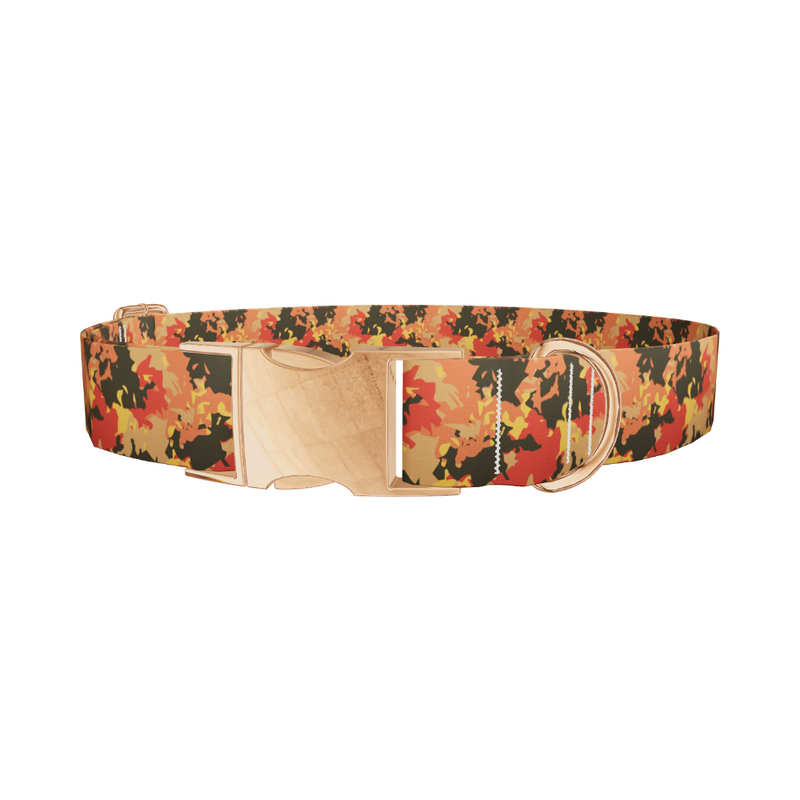 Red Brown Camouflage Dog Collar