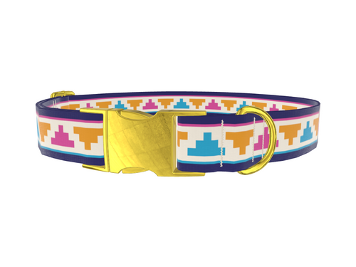 Colorful Tribal Pyramid Dog Collar