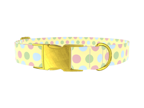 Pastel Polka Dot Pattern Dog Collar