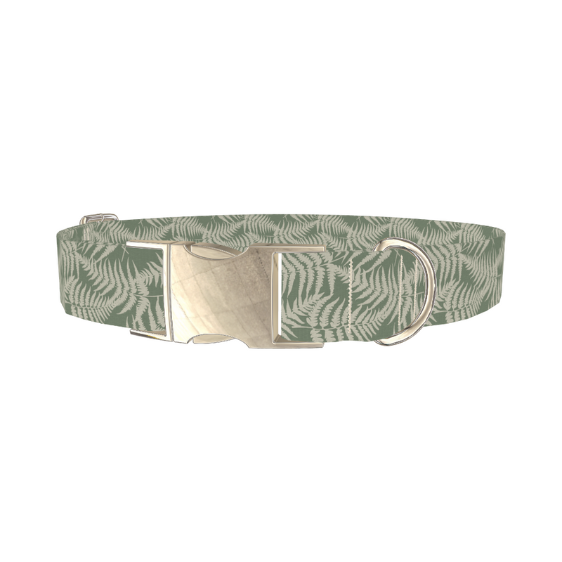 Cream Fern Leaf Dog Collar