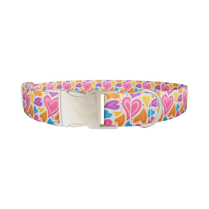 Colorful Heart Pattern Dog Collar