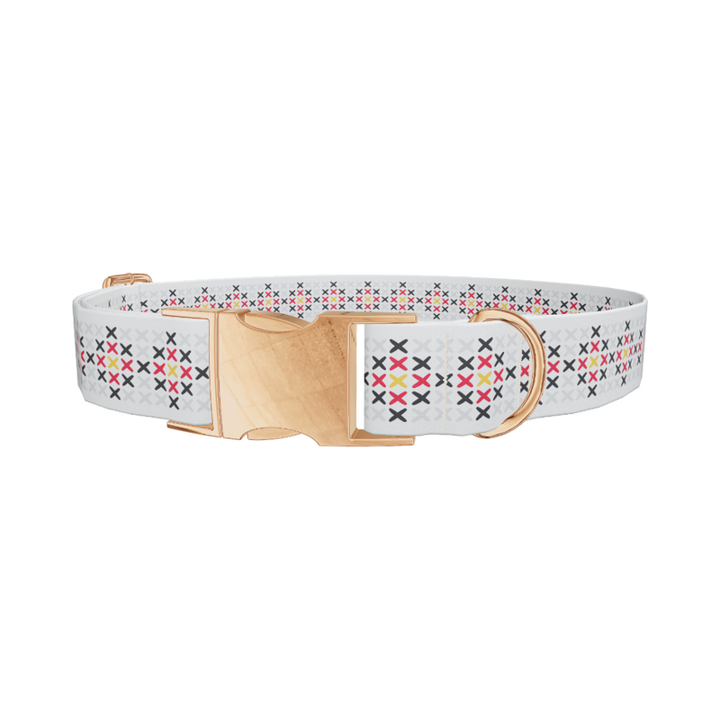 Colorful Cross Stitch Dog Collar