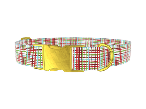 Colorful Plaid Dog Collar