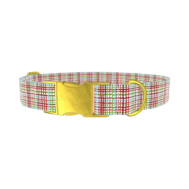 Colorful Plaid Dog Collar