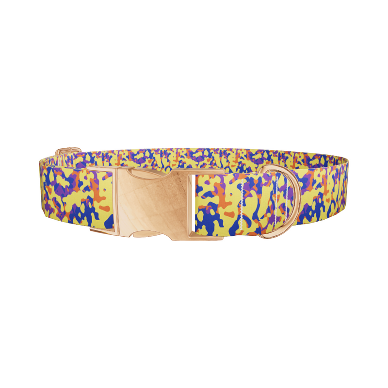 Multicolor Abstract Camo Dog Collar