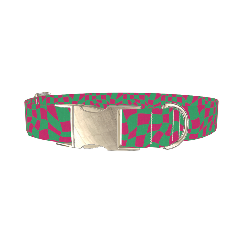 Wavy Check Dog Collar