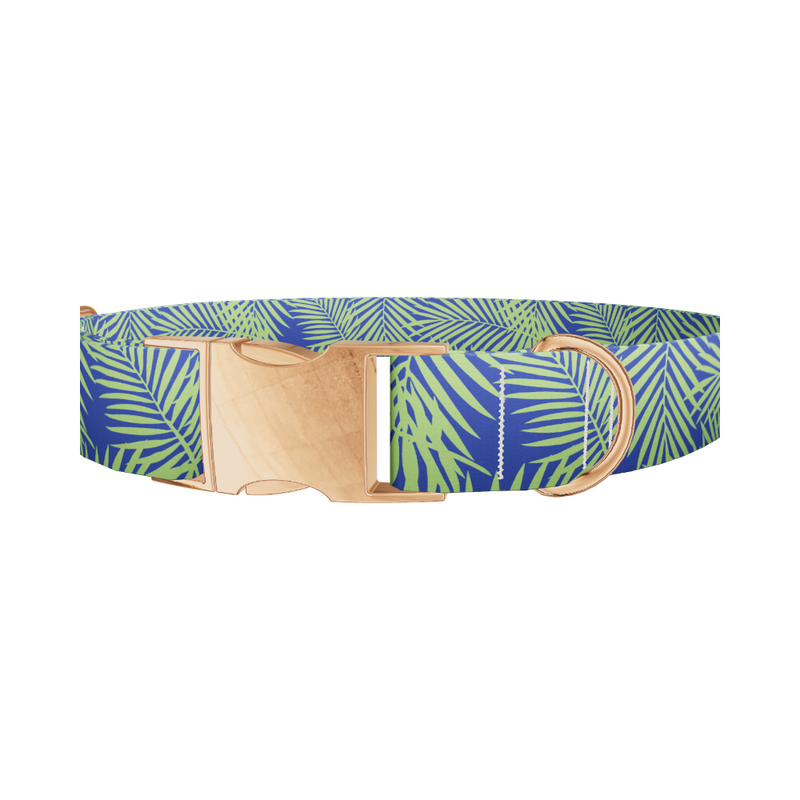 Tropical Leaves Dog Collar