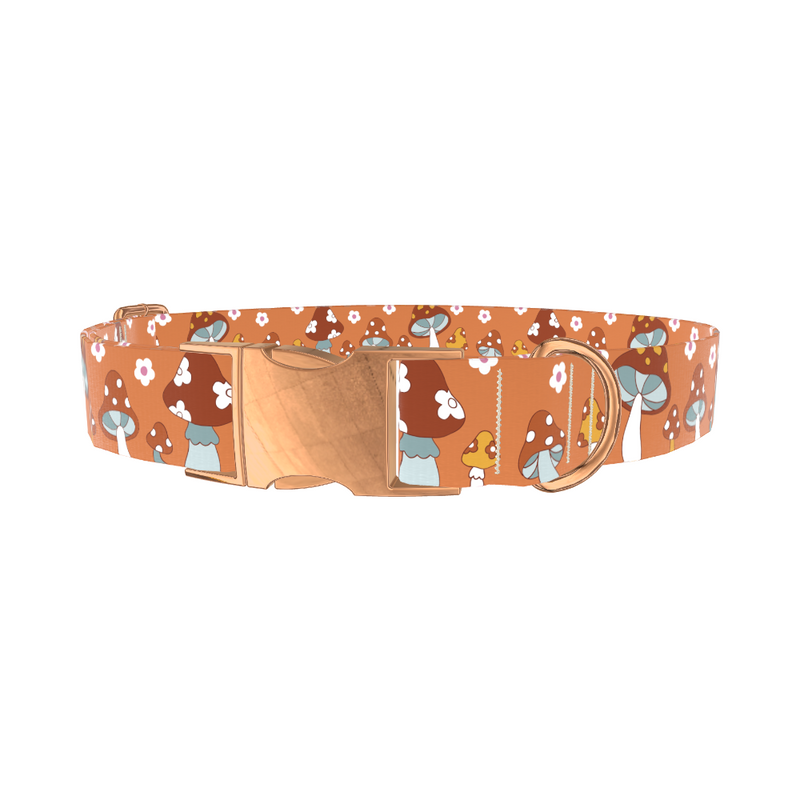 Retro Mushroom Dog Collar