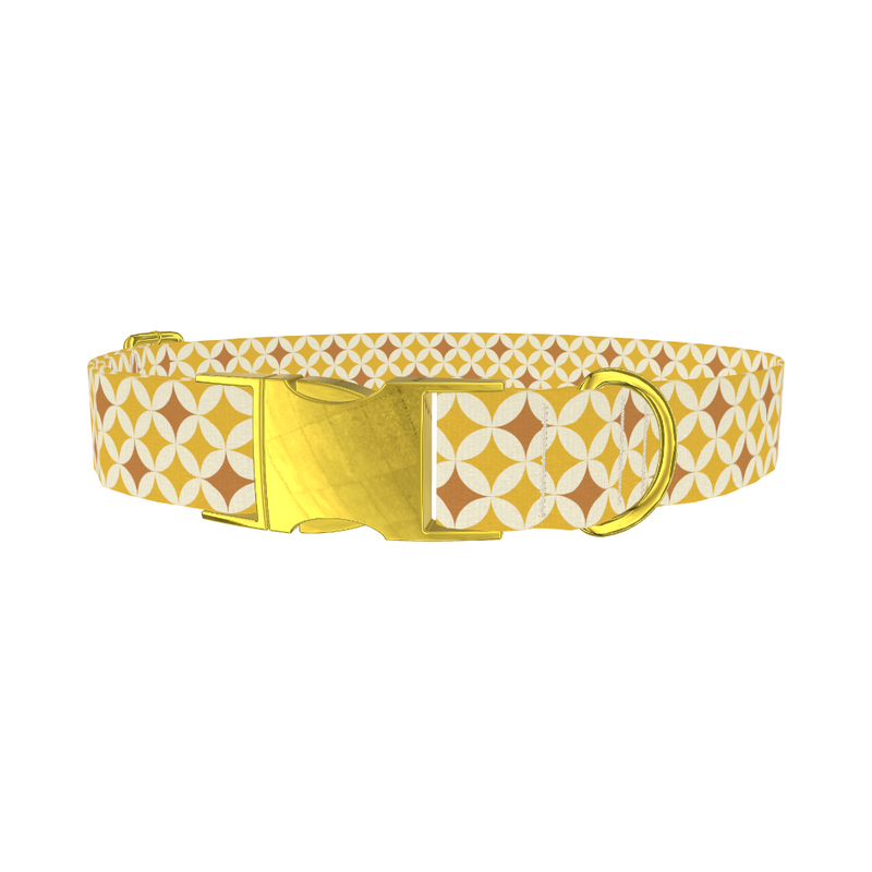 Yellow Geometric Star Dog Collar