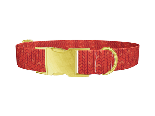 Red Knitting Pattern Dog Collar
