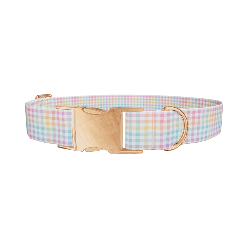 Pastel Gingham Dog Collar