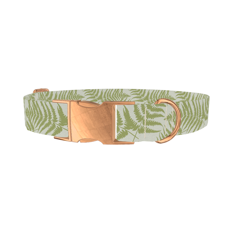 Green Fern Pattern Dog Collar