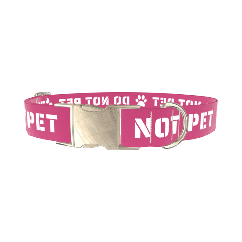 Pink Do Not Pet Dog Collar