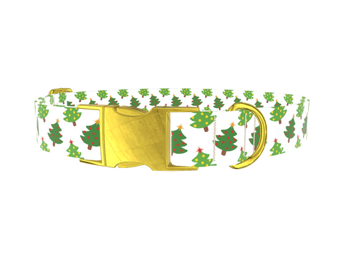 Festive Tree Pattern Dog Collar