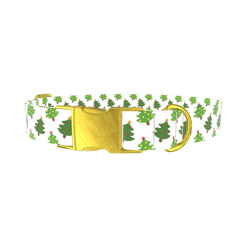 Festive Tree Pattern Dog Collar