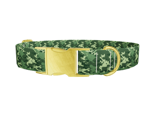 Green Forest Camo Dog Collar