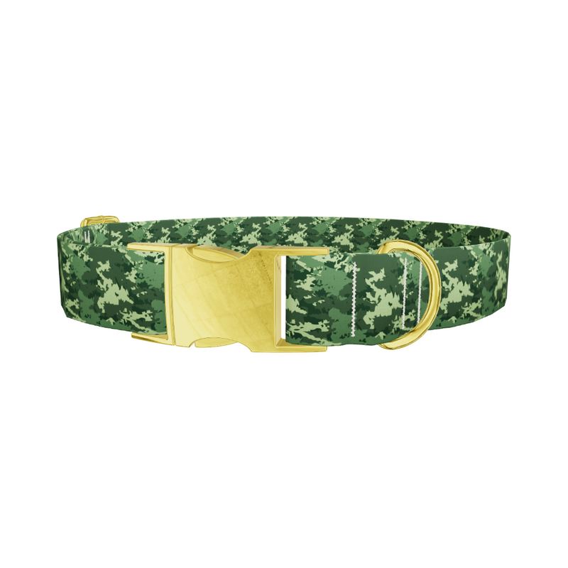 Green Forest Camo Dog Collar