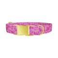 Pink Floral Silhouette Dog Collar - Thumbnail 1