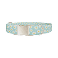 Teal Polka Dot Daisy Dog Collar - Thumbnail 3