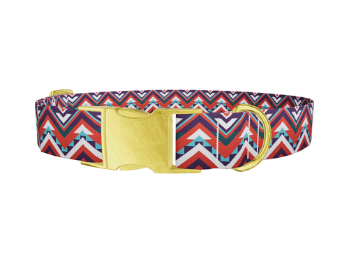 Geometric Zigzag Dog Collar