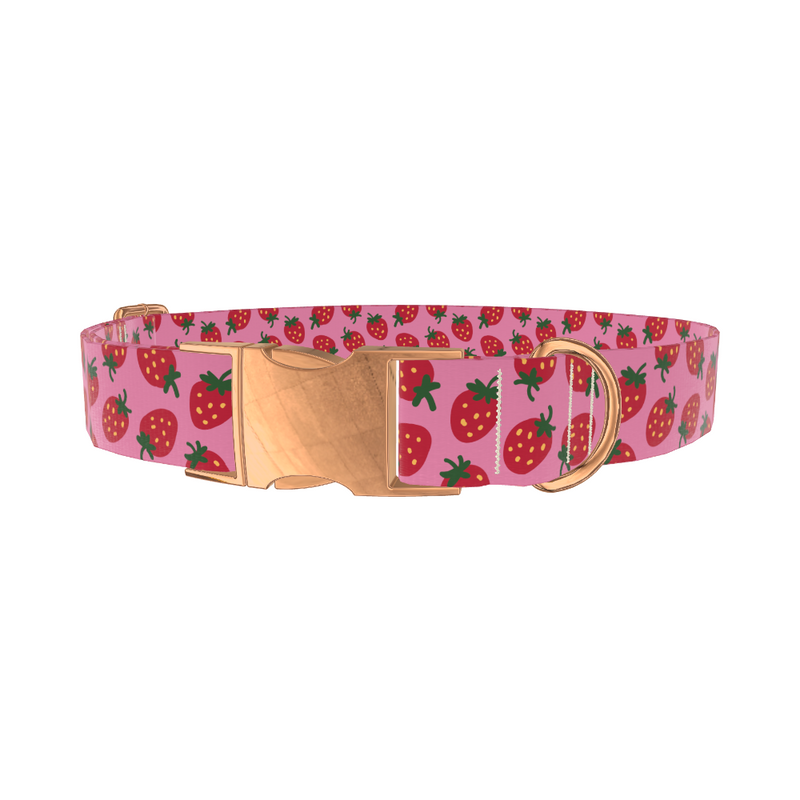 Pink Strawberry Dog Collar