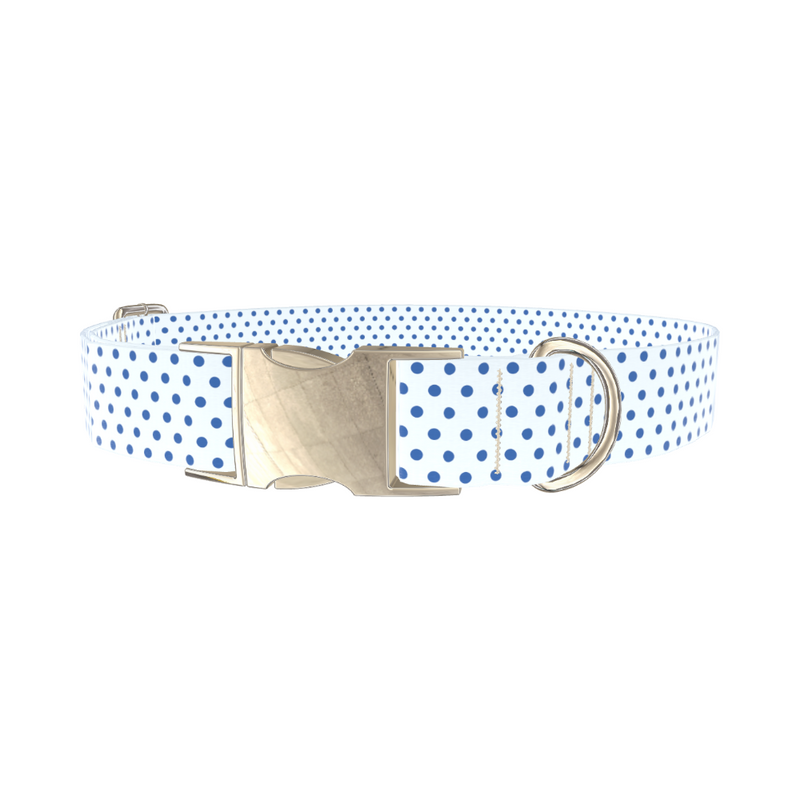 Blue Polka Dot Dog Collar