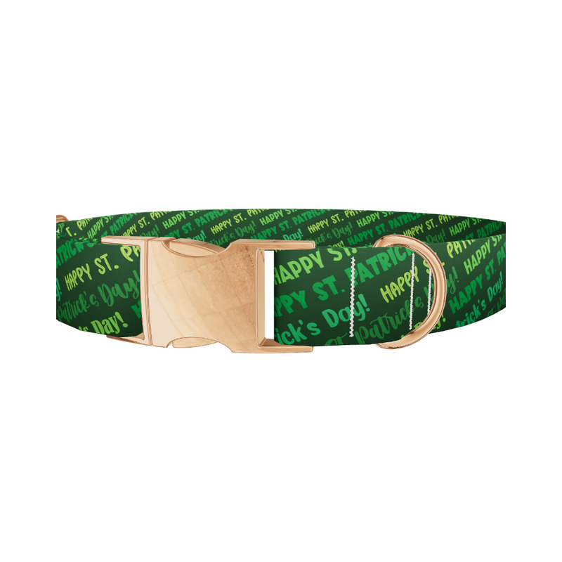 St. Patrick's Day Text Dog Collar