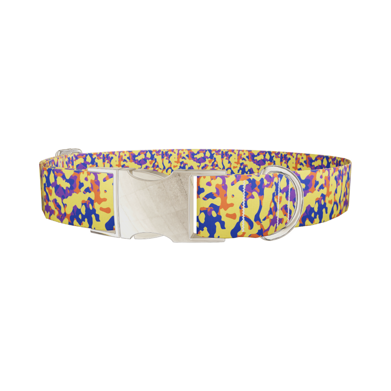 Multicolor Abstract Camo Dog Collar