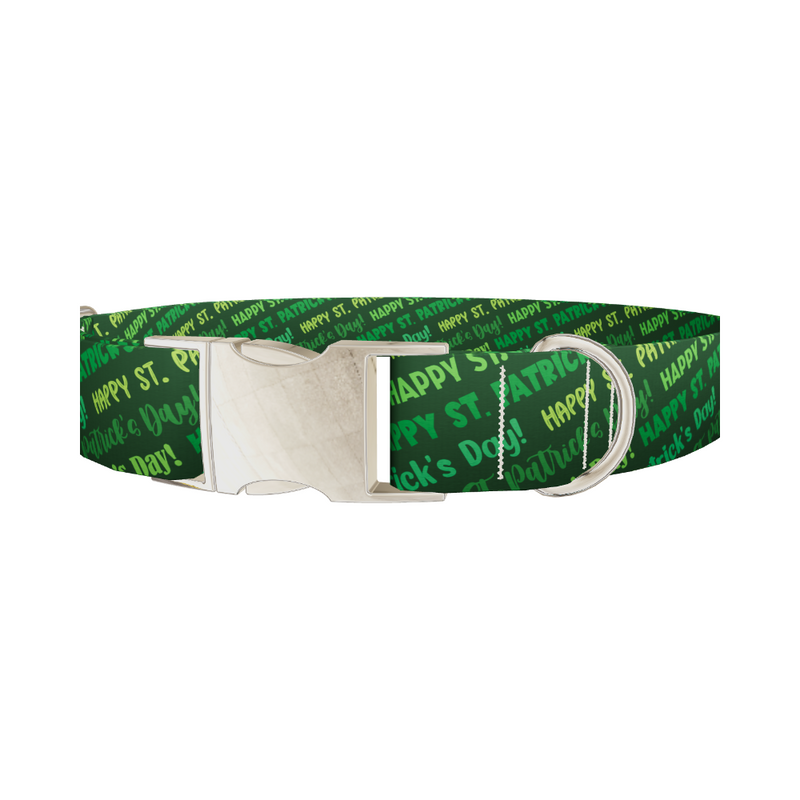 St. Patrick's Day Text Dog Collar