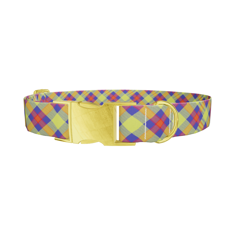 Colorful Plaid Dog Collar
