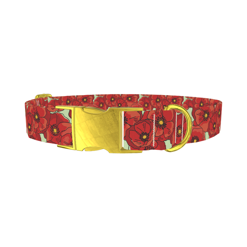 Floral Poppy Dog Collar